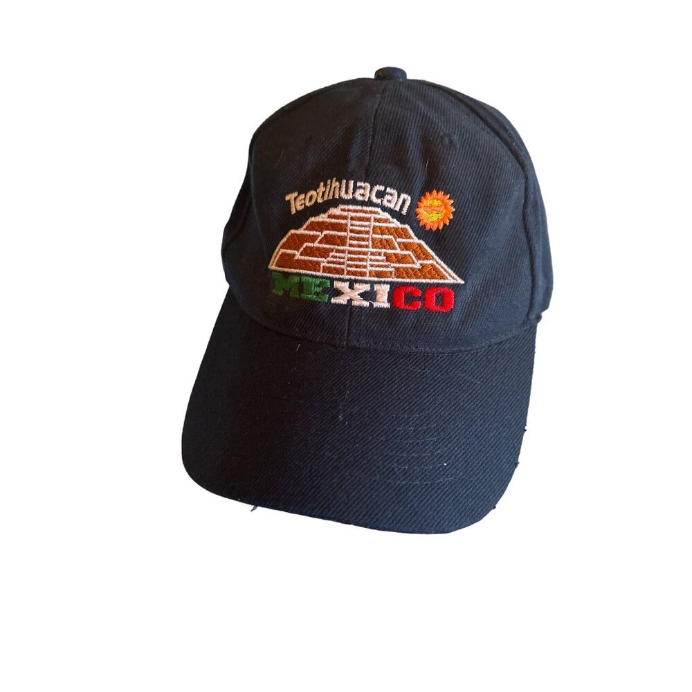 Teotihuacan Mexico Embroidered Baseball Cap - Adjustable Strap -‎ Navy Blue